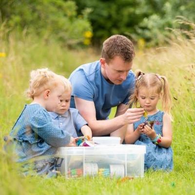 Family doing activities at Gressenhall